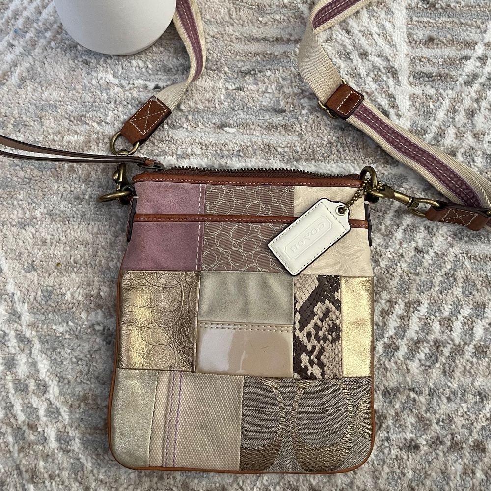 Vintage Coach patchwork crossbody bag